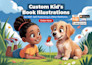 do children story book illustration and book cover with ai